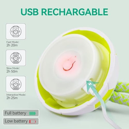 ALL FOR PAWS Interactive Dog Toys, Smart Dog Ball with Durable Rope, Automatic Moving and Rolling Ball Toys for Small Medium Large Dogs, Motion-Activated and USB Rechargeable - Image 5