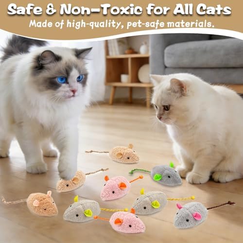 12 Pack Mouse Toys for Cats,Catnip Toy Mouse, Plush Mice Toys for Cats, Cat Nip Mice for Indoor Cat, Kitten Plushie Engaged Entertained Interactive Exercise Kicker Chew Fetch Toy (Value Bulk) - Image 4