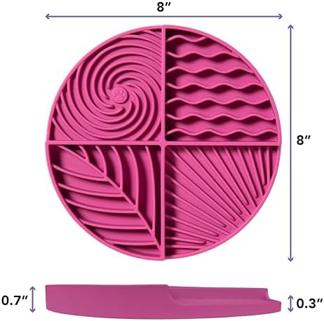 Awoo Paradise - Dog Lick Mat for Slow Feeding & Anxiety - Non-Slip Silicone Slow Feeder with Suction Cups - Dishwasher Safe Pet Dish for Grooming, Training, and Boredom Relief (Fuschia) - Image 2