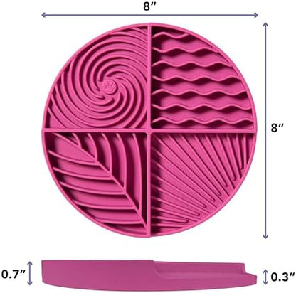 Awoo Paradise - Dog Lick Mat for Slow Feeding & Anxiety - Non-Slip Silicone Slow Feeder with Suction Cups - Dishwasher Safe Pet Dish for Grooming, Training, and Boredom Relief (Fuschia) - Image 2