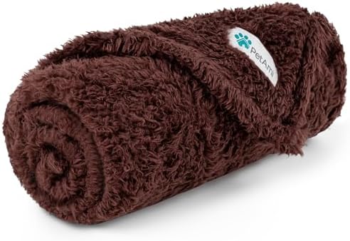 PetAmi Soft Plush Sherpa Dog Blanket for Pet Cat, Small 24x32, Brown by PetAmi
