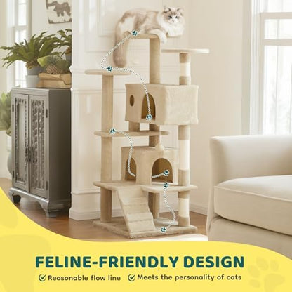 54 Inch Cat Tree Tower with Sisal Scratching Post - Image 5