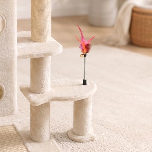 HUITREE 45in Cat Tree Tower with Big Condo for Indoor Cats,Cat Tower with Scratching Post,Scratching Board and Cat Toys,Multi-Level,Small Space,Transformer Cat Tree (336B) - Image 6
