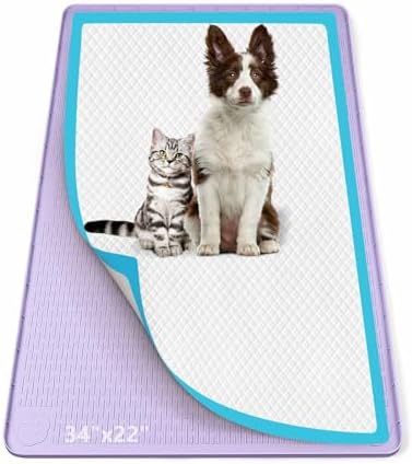 Pee Pad Holder for Dogs 34''x22'' Silicone Puppy Pee Pad Tray, Purple by Bartuke