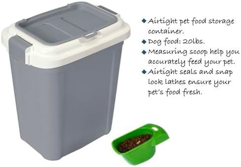 Airtight Pet Food Grey Storage Container, 23 Qt - Image 2
