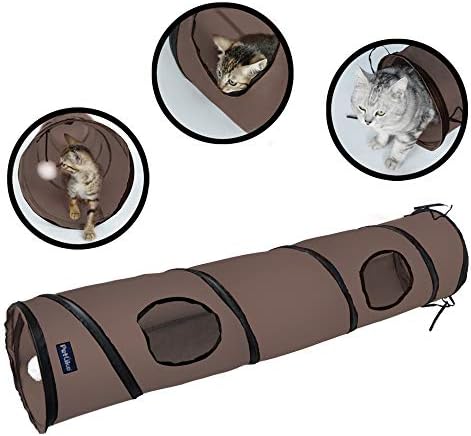 PetLike Cat Tunnel for Indoor Cats Collapsible Pop-up Pet Tube Peek Hole Hideaway Play Toys for Cats with Ball by PetsLikePetLike
