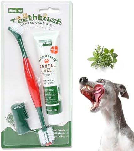 Dog Toothbrush and Toothpaste Kit Vanilla Dog Toothpaste(70g) by Histotree