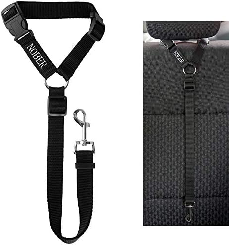 Pet Dog Cat Seat Belts, Car Headrest Restraint Adjustable Safety Leads Vehicle Seatbelt Harness 1 Pack by NOBER