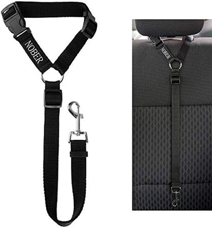 Pet Dog Cat Seat Belts, Car Headrest Restraint Adjustable Safety Leads Vehicle Seatbelt Harness 1 Pack by NOBER