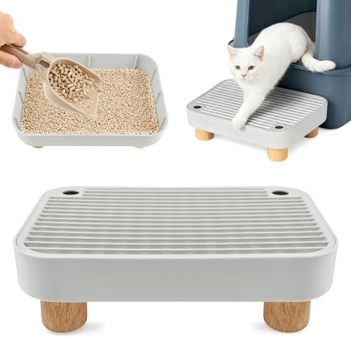 Cat Litter Box Step Ramp, Anti-Tracking Litter Catcher with Scoop by Unknown