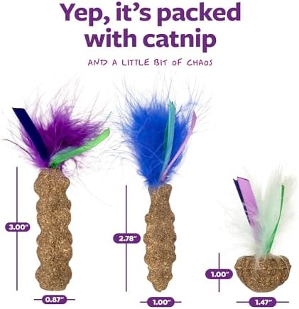 SmartyKat Frisky Fun Compressed Catnip Cat Toys, Set of 3 - Image 3