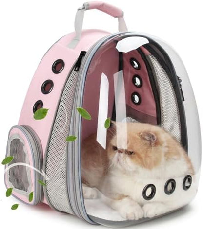 Lollimeow Cat Carrier Backpack, Expandable Bubble Pet Carrier for Cats and Small Dogs, Airline Approved Travel Backpack for Hiking, Walking & Outdoor Adventures - Supports up to 16 lbs by Lollimeow