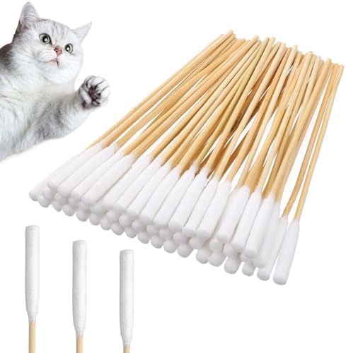 100 Pcs Large Cotton Swabs 6 Inch Dog Ear Swabs with Bamboo Handle for Dogs Soft Cotton Gentle and Lint-Free Dog Ears Clean Tips for Ear Cleaning Pet Care by Unknown