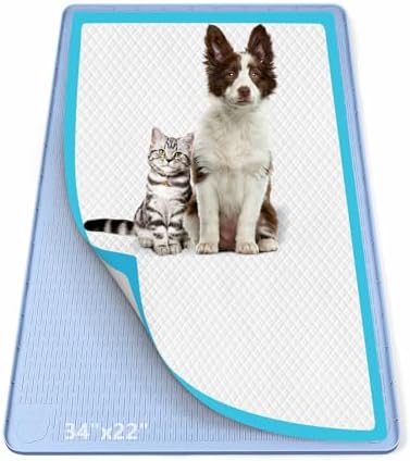 Pee Pad Holder for Dogs 34''x22'' Silicone Puppy Pee Pad Tray, Blue by Bartuke
