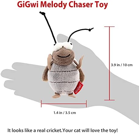 Gigwi Squeaky Cricket Cat Toy,Interactive Cat Toys Electronic Motion Activated Bug Sound，Automatic Cats Play Squeaky Toy for Indoor Fun - Image 4