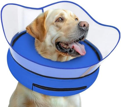 Elevated Inflatable Dog Cone Collar Alternative After Surgery, Dog Donut Collar, Soft Pet Cone to Stop Licking for Small Medium Large Dogs by Toptakeit