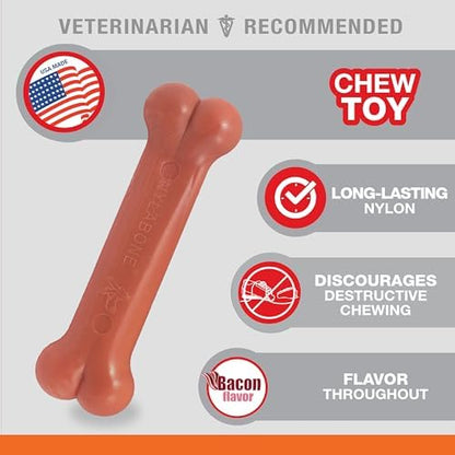 Nylabone Power Chew Classic Bone Chew Toy for Dogs, Durable Dog Toys for Aggressive Chewers, Bacon Flavor, X-Small/Petite - Up to 15 lbs. (1 Count) - Image 4