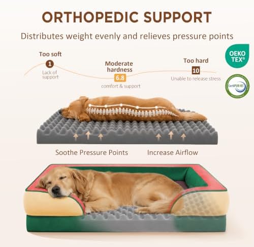 Comfort Expression Orthopedic Dog Beds for Large Sized Dog with Bolster - Image 2