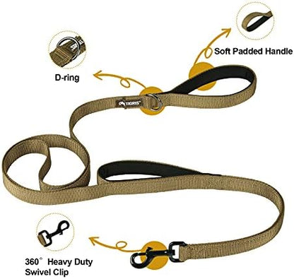 OneTigris No-Pull Dog Leash with Handle for Medium Large Dogs(Brown, 6FT) - Image 2