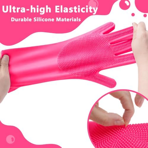 Pet Grooming Gloves—Dog Washing Gloves with High-Density Teeth, Dog Bath Scrubber with Enhanced Five Finger Design, Silicone Gloves for Dogs and Cats Bathing, Massage (Hot Pink) - Image 5
