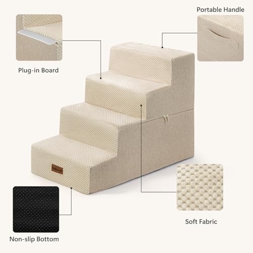 Aodisman Dog Steps for Bed or Couch,4-Step Pet Stairs for Small Dogs & Cats - Image 4
