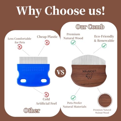 Walnut Wood Eye Comb for Pets, Professional Tear Stain Removal Tool - Image 3