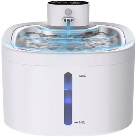 Cat Water Fountain Wireless: 118oz/3.5L Battery Operated Pet Water Fountain for Cats Indoor with Motion Sensor, Quiet Automatic Fountain with Stainless Steel Tray(2Filters) by Jaojcoe
