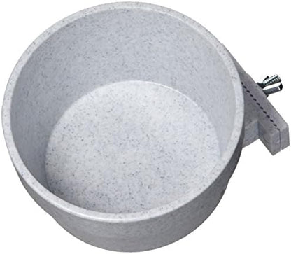 Lixit Quick Lock Removable Cage Bowls for Rabbits, Guinea Pigs, Gerbils, Ferrets, Dogs, Cats, Birds, and Other Small Animals - Made in USA (Gray, 20 Ounce) by Lixit