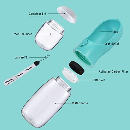 Cibaabo Dog Water Bottle Portable with Food Container & Filter for Travel - Image 2