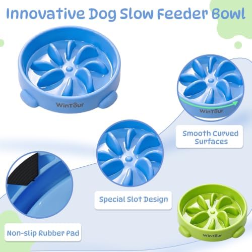 WinTour 2 Pack Slow Feeder Dog Bowls, BPA Free, Medium & Small Dog Bowls - Image 6