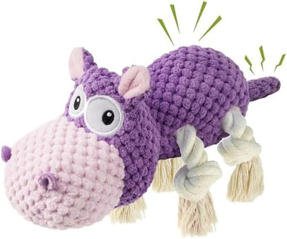 TOOPTATE Hippo Squeaky Dog Toy, Purple, Medium by TOOPTATE