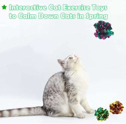Mylar Crinkle Balls Cat Toys Interactive Crinkle Cat Toy Balls Independent Pet Kitten Cat Toys for Fat Cats Kittens Exercise, Soft and Right Size (6 Pack) - Image 7