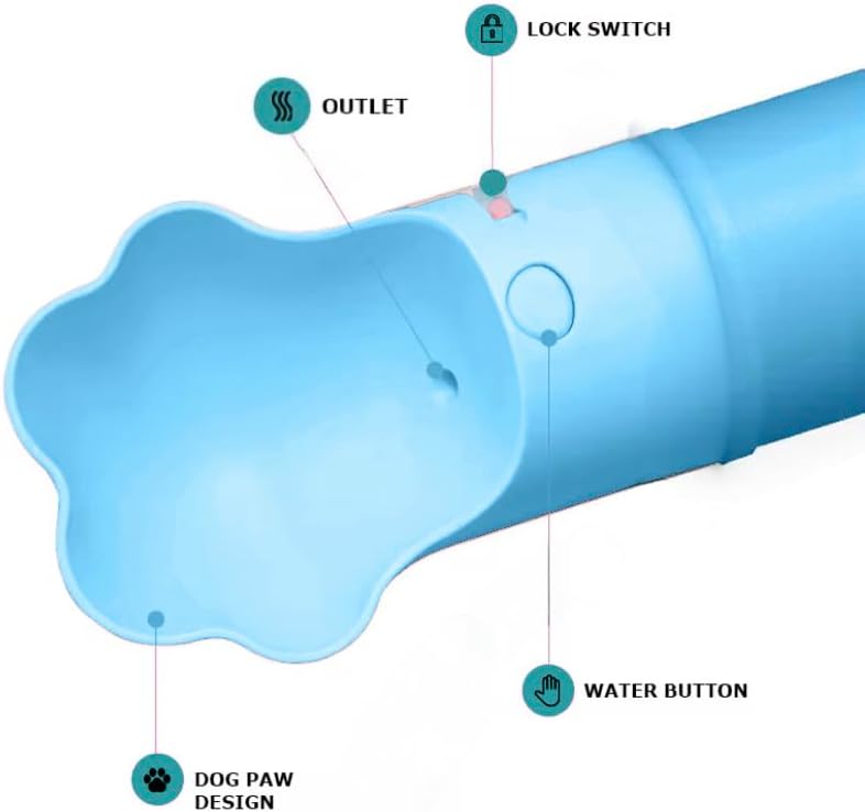 Gulp by Duna 18oz Dog Travel Water Bottle with Paw-Shaped Bowl – Insulated Stainless Steel, Leakproof & Portable with Carry Strap – Outdoor Walking, Hiking & Pet Hydration On-The-Go – Blue - Image 4