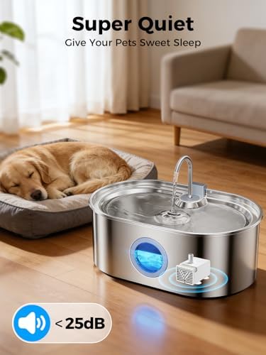 4.2Gal Extra Large Dog Water Fountain, 16L Stainless Steel Pet Water Fountain for Large Dogs, No Spill Dog Water Bowl Dispenser with Deeper Wider Bowl, 68-Cup Water Tank for Multi-Pet(Pump) - Image 2