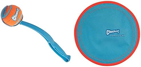 Chuckit! Sport 12M Dog Ball Launcher Bundle with ChuckIt! Paraflight Flying Disc Dog Toy (Large) by Unknown