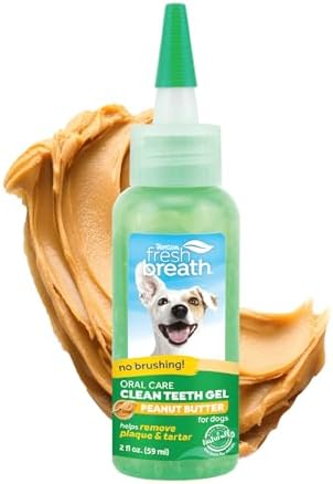 TropiClean Fresh Breath for Dogs | No Brush Dental Gel for Dogs Peanut Butter Flavor | Dog Toothpaste for Plaque, Tartar & Stinky Breath | Made in The USA | 2 oz. by TropiClean