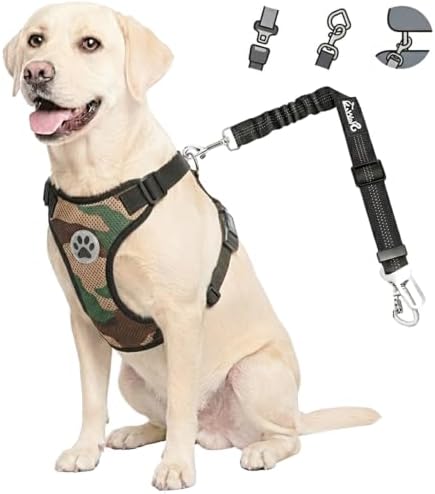 Lukovee Dog Car Harness Seat Belt, Harness & Seatbelt with 2 in 1 Buckle by Lukovee