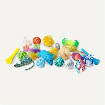 Amazon Basics Cat Toy Set, 20 Piece Variety Pack with Teaser, Ball, Feather, Spring - Image 3