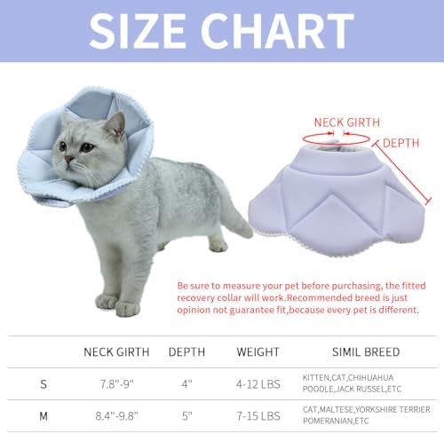 Soft Cat Recovery Collar,Adjustable Dog Cat Cone,Dog Protective Cone Collar After Surgery,for Cats and Small Dogs,Medium,Blue - Image 2