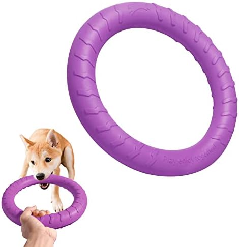 Dog Indestructible Durable Floating Flying Disc Dog Ring Chew Toys for Pool Swimming,Throwing,Catching,Grabbing Pitch Toss Outdoor Playing,Chewers by DLDER