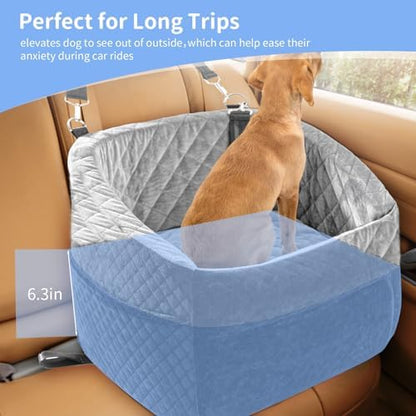 Dog Car Seats for Small Dogs,Updated Version Memory Foam Dog Car Booster Seat,Small/Medium Dog Seat for Pets up to 35 lbs,Washable and Removable Comes with Safety Leash and Storage Bag - Image 2