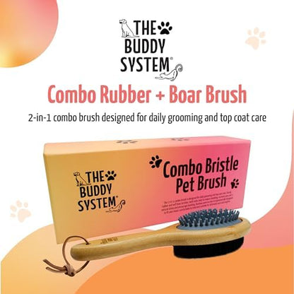 The Buddy System - Combo Bristle Pet Brush, 2-in-1 Brush - Image 2