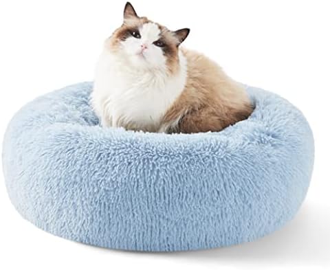 Bedsure Calming Cat Beds Donut Round Washable Kitten Bed,20 inches by BEDSURE