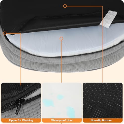 Dwanton Orthopedic Waterproof Medium Dog Bed Sofa, Gel Memory Foam, 36" - Image 6