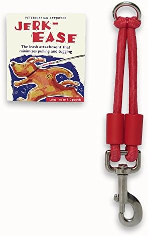 BUNGEE DOG LEASH EXTENSION – Patented Shock Absorber Attachment Protects You and Your Dogs – Works with ANY Leash & Collar or Harness – a MUST for Retractable Leashes – PICK SIZE/COLOR BELOW by Jerk-Ease