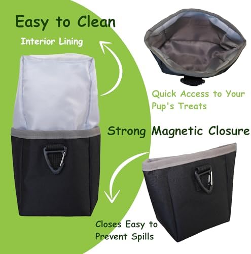Dog Walking Fanny Pack with Removable Treat Pouch & 2 Retractable 300ml Water Bottle Holders, No Spill Magenetic Clasp - Hands-Free Pouches Training Waist Bag for Dog Owners, Poop Bag Dispenser - Image 5