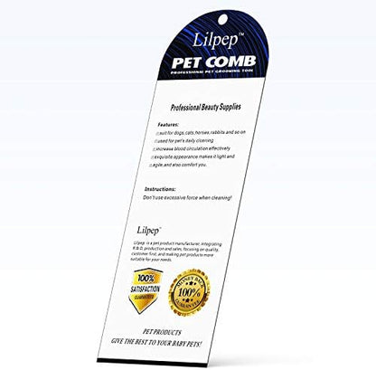 Lilpep 2PCS Stainless Steel Metal Dog Comb, For Removing Tangled Mats And Massaging Pet Combs, Professional Pet Grooming Tools - Image 7