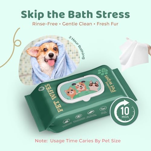NAVZA® Pet Wipes for Dogs & Cats, 200 Count (2 x 100 Packs), Hypoallergenic Unscented Grooming Wipes for Paws, Butt & Body, Rinse-Free Dog Wipes Daily Cleaning for Sensitive Skin, 20 x 20 cm - Image 3