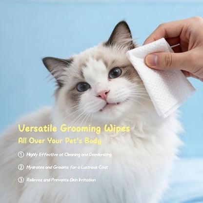 Pet Wipes for Dogs and Cats, Deodorizing Dog Cleaning Wipes with Coconut Extract, Extra Thick Hypoallergenic Dog Wipes for Paws and Butt Ears Eyes Coats, 100 Count - Image 2