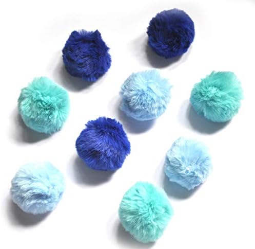 Cat Toys Ball Furry Ball with Rattle Bell Catnip for Cats Easter Gift (Blue (with Bell)) by BALLMIE